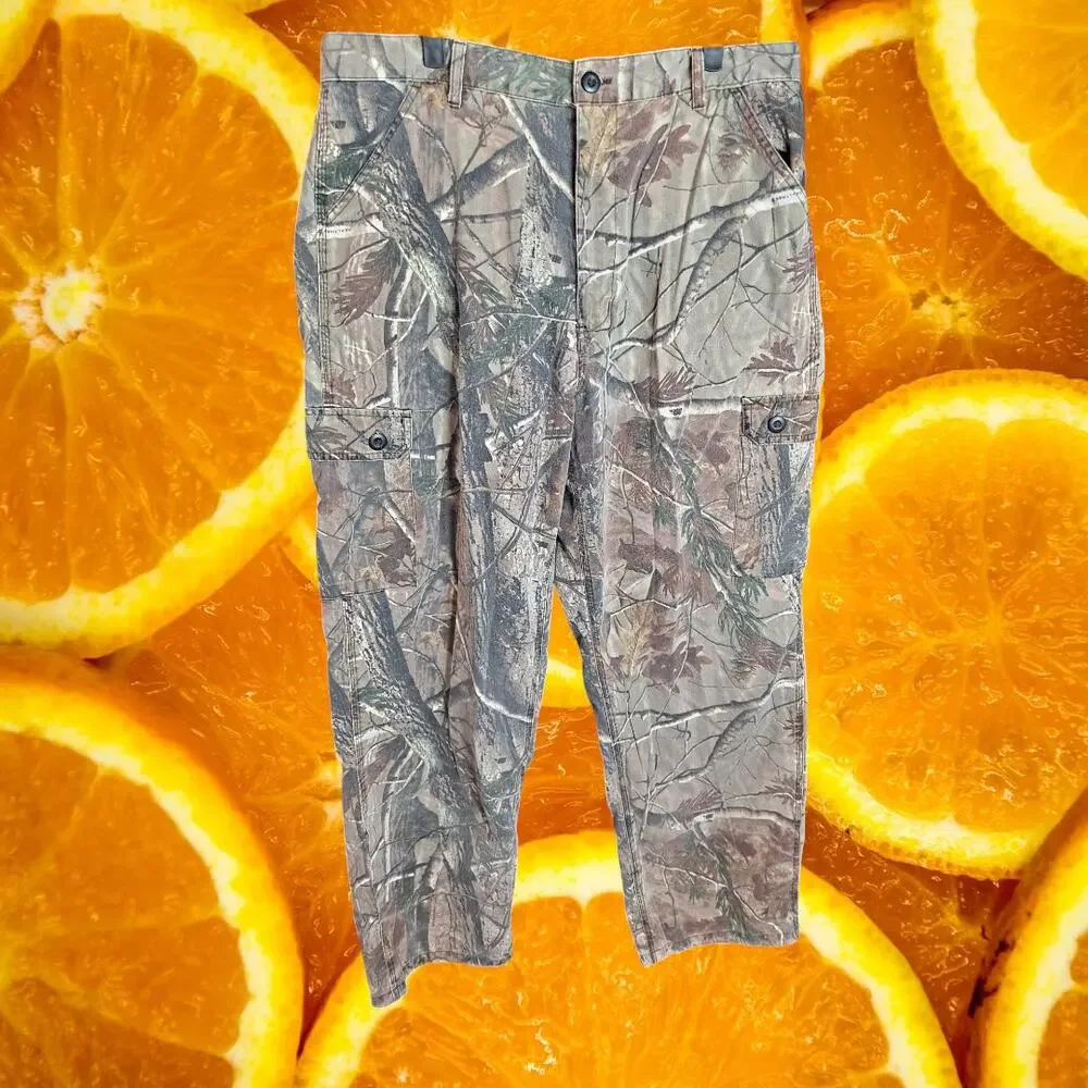 Realtree Men's Camo Baggy‎ Straight Leg Cargo Hunting Pants Size L